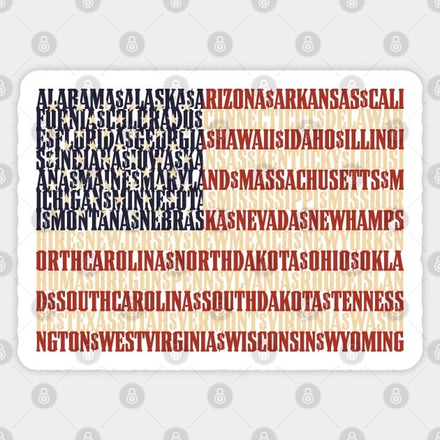 USA states flag - The Star-Spangled Banner Sticker by DAFTFISH